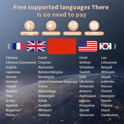 AI Translation Earbuds Real Time No Subscription Fee Lifetime 3 in 1 Language Translator Earbuds with AI Assistant Fit iOS and Android for Travelling Business and Overseas Study in Saudi Arabia