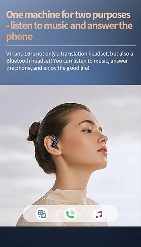 AI Translation Earbuds Real Time No Subscription Fee Lifetime 3 in 1 Language Translator Earbuds with AI Assistant Fit iOS and Android for Travelling Business and Overseas Study in Saudi Arabia