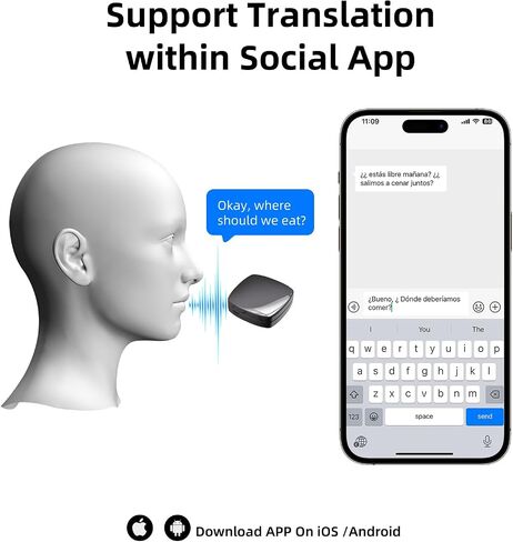 ترجمة AI سماعات الأذن في الوقت الفعلي لا توجد رسوم اشتراك مدى الحياة 3 في 1 سماعات أذن للمترجم مع AI Assistant Fit iOS و Android لأعمال السفر والدراسة الخارجية in Kuwait