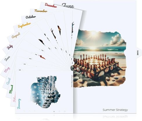 A5 Binder Dividers with Monthly Tabs – 12-Month Index Tabs, 6-Hole Pre-Punched for Planners & Notebooks, 8.5"*5.5" in Saudi Arabia