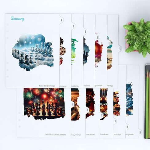 A5 Binder Dividers with Monthly Tabs – 12-Month Index Tabs, 6-Hole Pre-Punched for Planners & Notebooks, 8.5"*5.5" in Saudi Arabia
