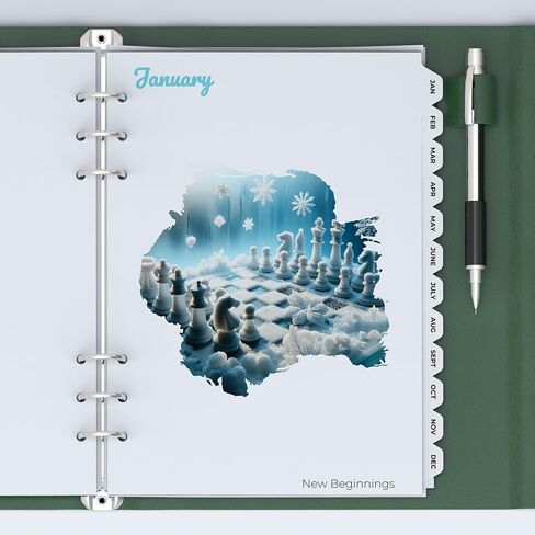 A5 Binder Dividers with Monthly Tabs – 12-Month Index Tabs, 6-Hole Pre-Punched for Planners & Notebooks, 8.5"*5.5" in Saudi Arabia