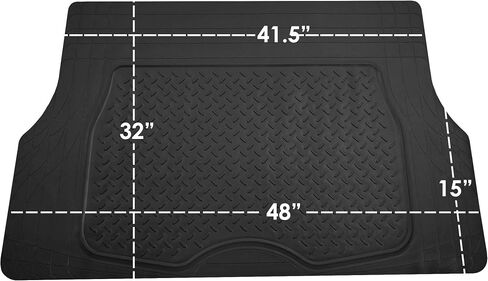 مجموعة FH Group 4 قطع من طرازات Climbroff ™ Vinyl Car Floor Mats- مجموعة كاملة مع بطانة شحن الفينيل القابلة للتكسير- ملائمة عالمية لشاحنات السيارات وسيارات الدفع الرباعي (أسود) in Kuwait