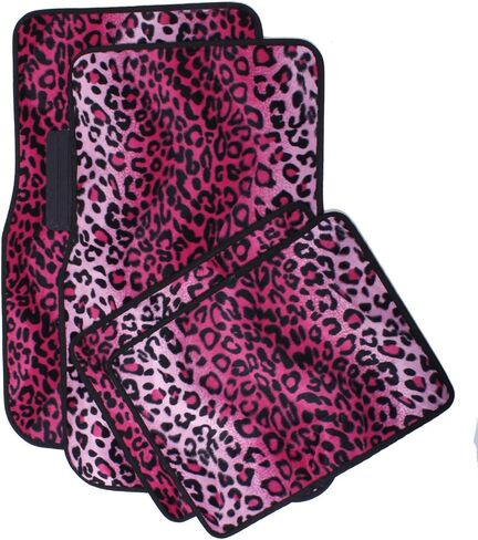 BDK Pink Leopard Animal Print الأمامي والخلفي سجادة شاحنة شاحنة سجادة سيارات الدفع الرباعي in Saudi Arabia