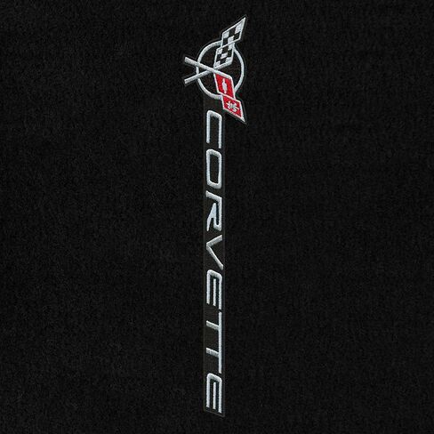 Lloyd Mats مخصصة السجاد مخصصة السجاد المخصصة لبطانات الأرضية الفاخرة المتميزة لـ C5 Corvette Mats 1997-2004 (Black ، 2pc-Silver) in Kuwait
