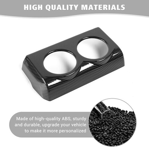 Jimen Compatible with Ford F150 2009-2014, Rear Seat Armrest Cup Holder Panel Cover Trim (Carbon Fiber) in Saudi Arabia