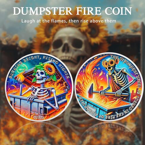 CHURYUML Emotional Dumpster Fire Coin Hilarious Everything is Fine Novelty Medallion Inspirational Funny Office Gifts Staff Appreciation Gifts Going Away Gift for Coworker Humorous Office Decor in Saudi Arabia