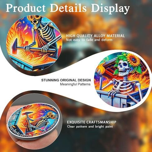 CHURYUML Emotional Dumpster Fire Coin Hilarious Everything is Fine Novelty Medallion Inspirational Funny Office Gifts Staff Appreciation Gifts Going Away Gift for Coworker Humorous Office Decor in Saudi Arabia