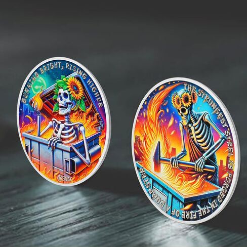CHURYUML Emotional Dumpster Fire Coin Hilarious Everything is Fine Novelty Medallion Inspirational Funny Office Gifts Staff Appreciation Gifts Going Away Gift for Coworker Humorous Office Decor in Saudi Arabia
