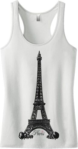 Threadrock Women's Eiffel Tower Paris France Racerback Tank Top in Saudi Arabia
