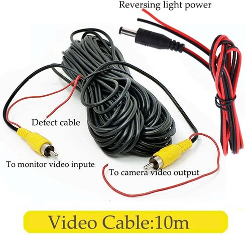 CAR الخلفي عرض الكاميرا الاحتياطية العكسية مع 18 IR LED الرؤية الليلية ، مقاومة للماء IP68 كاميرا احتياطية للسيارات (12-24 فولت) لمقطورة شاحنة الحافلات RV بيك آب مركبة HOTERHOME VAN +10M RCA كابل ، أسود in Kuwait