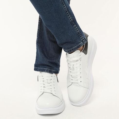 SOLL Queen II Men's Casual Sneakers | Genuine Leather Perforated Oversizded Thick Sole Shoes in Saudi Arabia