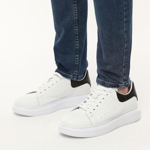 SOLL Queen II Men's Casual Sneakers | Genuine Leather Perforated Oversizded Thick Sole Shoes in Saudi Arabia
