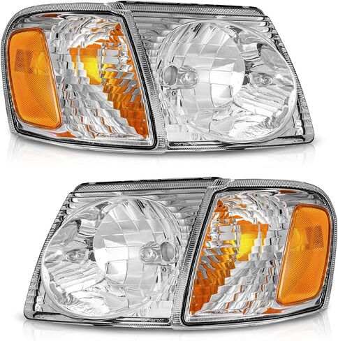 Halogen Headlights Assembly Driver & Passenger Side Compatible with 2001-2003 Ford Explorer Sport ONLY & 2001-2005 Ford Explorer Trac ONLY (Does NOT fit non-sport models) in Saudi Arabia