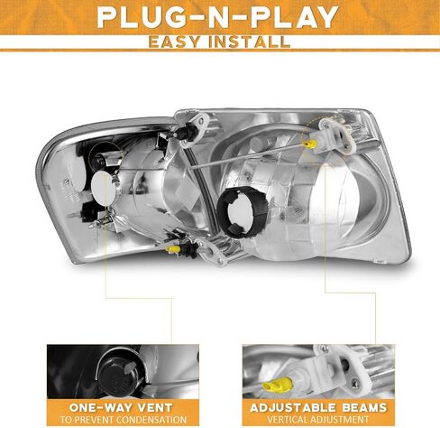 Halogen Headlights Assembly Driver & Passenger Side Compatible with 2001-2003 Ford Explorer Sport ONLY & 2001-2005 Ford Explorer Trac ONLY (Does NOT fit non-sport models) in Saudi Arabia