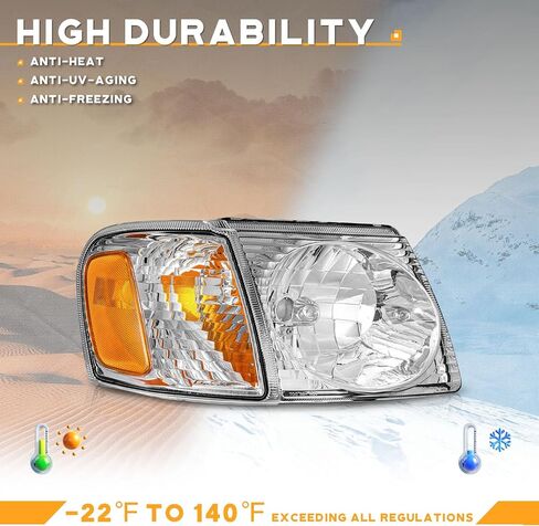 Halogen Headlights Assembly Driver & Passenger Side Compatible with 2001-2003 Ford Explorer Sport ONLY & 2001-2005 Ford Explorer Trac ONLY (Does NOT fit non-sport models) in Saudi Arabia