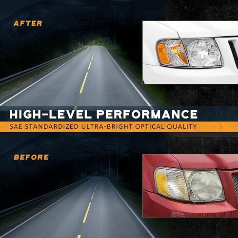 Halogen Headlights Assembly Driver & Passenger Side Compatible with 2001-2003 Ford Explorer Sport ONLY & 2001-2005 Ford Explorer Trac ONLY (Does NOT fit non-sport models) in Saudi Arabia