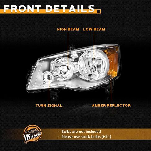 for 2011-2020 Dodge Grand Caravan Headlights Assembly Compatible with 2008-2016 Chrysler Town Country Headlamp Replacement Headlight in Saudi Arabia