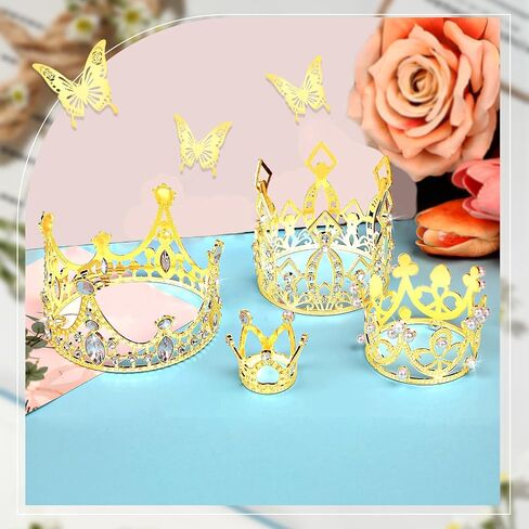Silver Crowns for Flower Bouquets and Flower Bouquet Accessories, Including 4 Pieces Gold Crowns for Flower Bouquets, 12 Pieces Butterfly Decorations and 50 Pieces Diamond Pins for Bouquets in Saudi Arabia