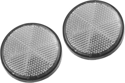 2 Pcs 56mm White Plastic Universal Round Reflective Warning Reflector with Adhesive Tape for Motorcycle Bike Replacement in Saudi Arabia