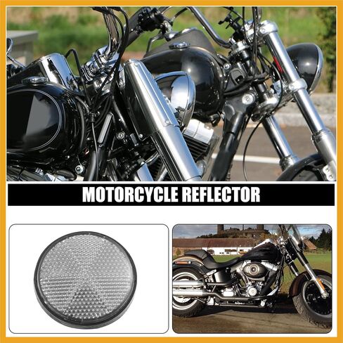 2 Pcs 56mm White Plastic Universal Round Reflective Warning Reflector with Adhesive Tape for Motorcycle Bike Replacement in Saudi Arabia