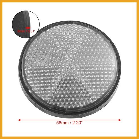 2 Pcs 56mm White Plastic Universal Round Reflective Warning Reflector with Adhesive Tape for Motorcycle Bike Replacement in Saudi Arabia