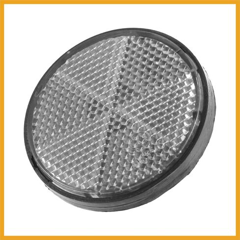 2 Pcs 56mm White Plastic Universal Round Reflective Warning Reflector with Adhesive Tape for Motorcycle Bike Replacement in Saudi Arabia
