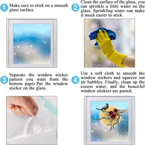 9 Sheet Fall Sunflower Window Clings Hanging Maple Leaves Flower Vine Window Stickers Double-Side Floral Glass Decals for Autumn Thanksgiving Home Harvest Party Shop Display Decoration in Saudi Arabia