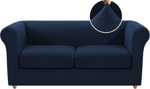 تغطية أريكة من 4 قطع لأرائك Chesterfield Couches المكونة من 3 وسيطة-Slipcover Jacquard Slipcover (قاعدة + 3 مقاعد) ، نسيج سميك صديق للحيوانات الأليفة ، تثبيت سهل (رمادي فاتح ، أريكة) in Kuwait