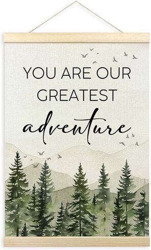 Tleske Woodland Baby Nursery Decore Poster Frame ، Forest Mountain Hanging Wall Art Decor in Kuwait