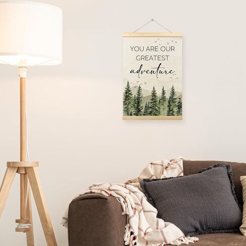 Tleske Woodland Baby Nursery Decore Poster Frame ، Forest Mountain Hanging Wall Art Decor in Kuwait
