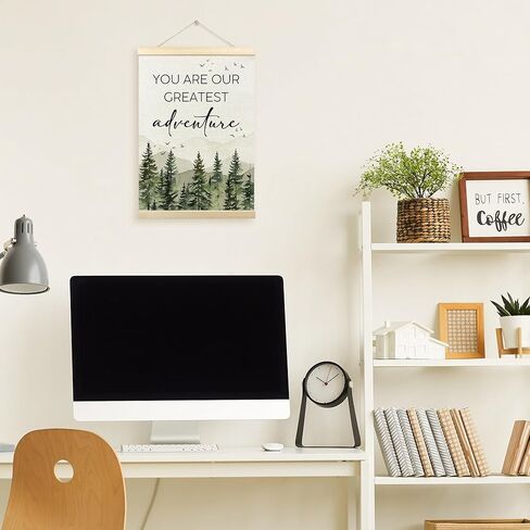 Tleske Woodland Baby Nursery Decore Poster Frame ، Forest Mountain Hanging Wall Art Decor in Kuwait