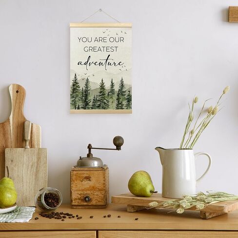 Tleske Woodland Baby Nursery Decore Poster Frame ، Forest Mountain Hanging Wall Art Decor in Kuwait