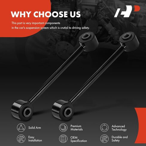 A-Premium 2 X Front Sway Bar Links Bar Bar Bar ، متوافقة مع سلسلة Jeep WK Grand Cherokee 2005-2010 ، Commander Series 2006-2010 in Saudi Arabia