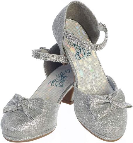 Swea Pea & Lilli Bella Silver Shoe w/Low Heel & Rhinestone Strap in Saudi Arabia