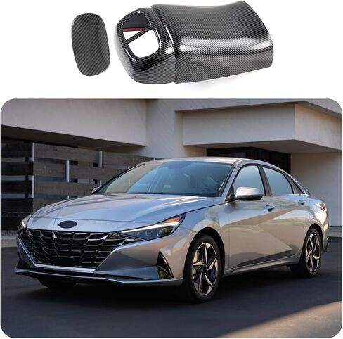 Car Accessories Fit for Hyundai Elantra 2021-2024 2025 Rear seat air Conditioning air Outlet Anti Kick Decorative Sticker Without air Outlet (Without air Outlet:Carbon Fiber) 2PCS ABS in Saudi Arabia