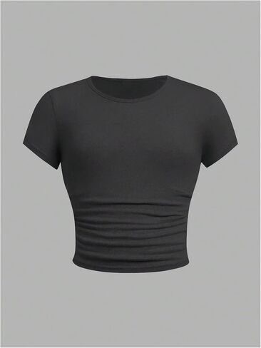 Floerns Girl's 3 Piece Short Sleeve T Shirts Ruched Crew Neck Basic Tee Tops in Saudi Arabia