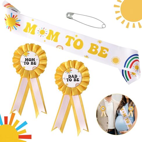 3 عبوات أزرق أمي لتكون أبي وشاح أن تكون دبوسًا ، الأم لتكون وشاحًا ودامنًا يا أبي ليكون قزموا للطفل في زخارف دش الطفل بلوم. in Kuwait