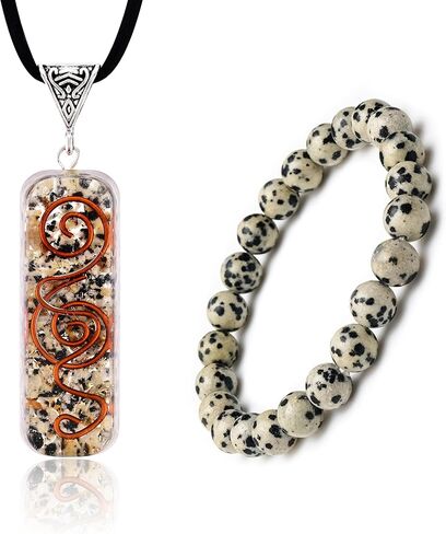 قلادة البايرايت ومجموعة سوار الكوارتز الدخان. سوار orgonite crystal قلادة وحجر. هدية المجوهرات الروحية لليوغا والتأمل والشفاء و reiki in Kuwait