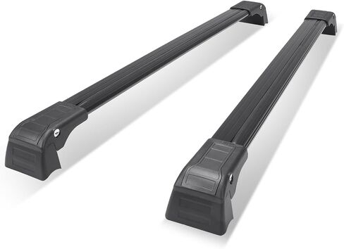 Auto Dynasty Pair of Factory Style Roof Rack Top Rail Cross Bars Buggage Cargo Carrier Compatible with Soul 2014-2019, Aluminum, Black Powdercoated in Saudi Arabia