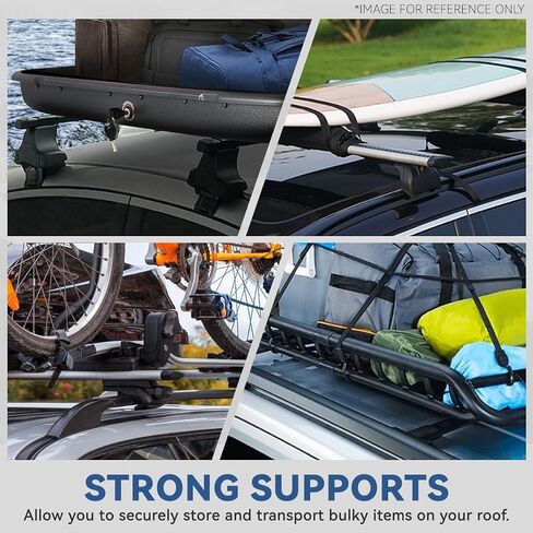 Auto Dynasty Pair of Factory Style Roof Rack Top Rail Cross Bars Buggage Cargo Carrier Compatible with Soul 2014-2019, Aluminum, Black Powdercoated in Saudi Arabia