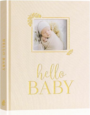 LANPN Hello Baby Memory Book ، Newborn First 5 Years Thekeake with DIY Window ، Linen Baby Book Memories Journal Scrapbook Book ، Baby Milestone Book for Boy Girl New Parents (Blue ، 154 Pages) in Kuwait