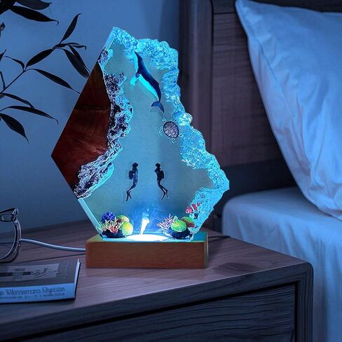 Resin Relaxing Mood Lamp Manta Ray Ocean Night Light with 16 Colors Changing for Office Home Decor For Birthday Holiday Valentine's Day Gift(Style 1, 6"x 4") in Saudi Arabia