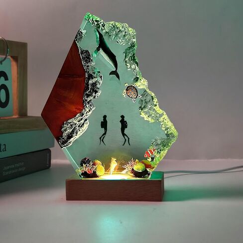 Resin Relaxing Mood Lamp Manta Ray Ocean Night Light with 16 Colors Changing for Office Home Decor For Birthday Holiday Valentine's Day Gift(Style 1, 6"x 4") in Saudi Arabia