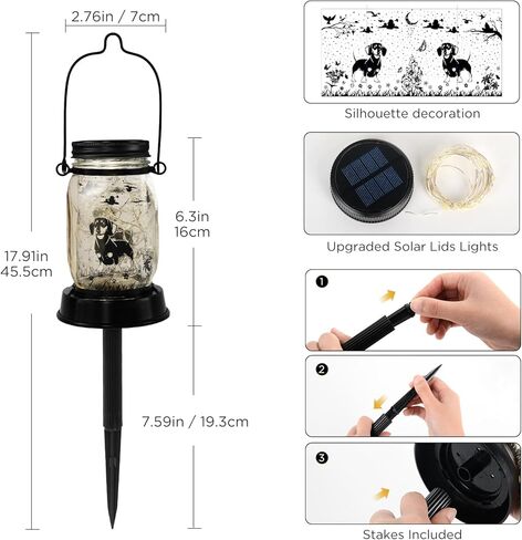 StyleOnme ديكور موبايل في الهواء الطلق ، شمسية مقاومة للماء أضواء والكلب ، هدايا للنساء رجال القطط والكلاب هدايا ، معلق الفوانيس والكلب مع حصة لسند يارد حديقة in Kuwait