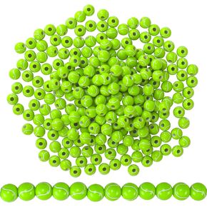 Iconikal 240-Count Acrylic Beads, 12mm Round Plastic Craft Beads for Bracelets, Necklaces, Keychains & Lanyards (Softball) in Kuwait
