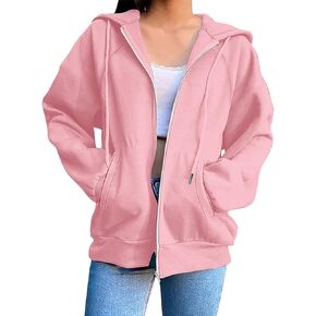 Womens Zip Up Hoodies Long Sleeve Fall 2025 Workout Sweatshirts Pockets Full-Zipper Jackets Coats in Saudi Arabia