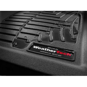 WeatherTech Custom Fit FloorLiners for Ford Super Duty - 1st & 2nd Row (4410511V-4410123), Black in Saudi Arabia