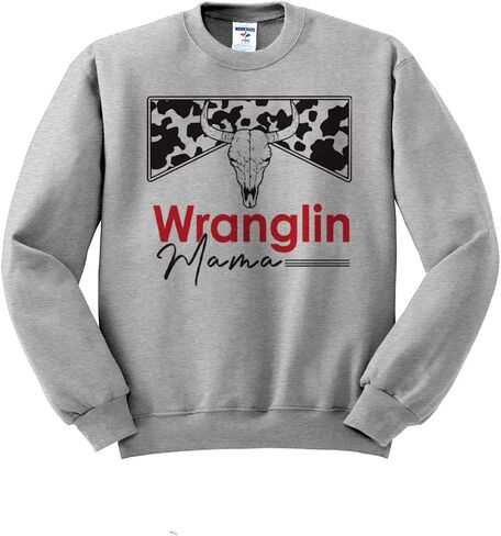 Teesandtankyou Wranglin Mama Sweatshirt للجنسين in Saudi Arabia