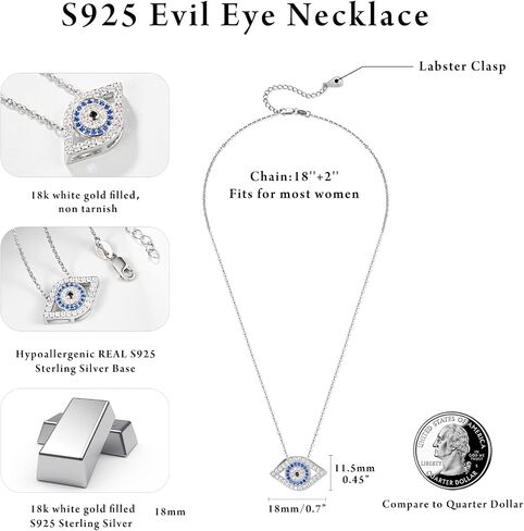 AENEAS Evil Eye Necklace Silver Turquoise Women Ojo Turco Dream Catcher-Shaped Jewelry Gift for Mothers Day Birthday Mom Wife in Saudi Arabia